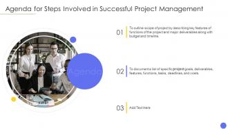 Agenda for steps involved in successful project management