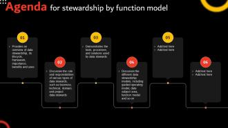 Agenda For Stewardship By Function Model Ppt Background