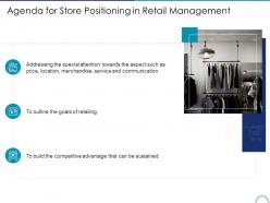 Agenda for store positioning in retail management ppt background