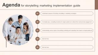 Agenda For Storytelling Marketing Implementation Guide MKT SS V