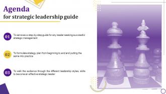 Agenda For Strategic Leadership Guide Ppt Diagram Templates