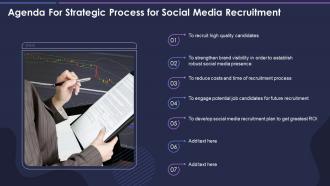 Agenda For Strategic Process For Social Media Recruitment