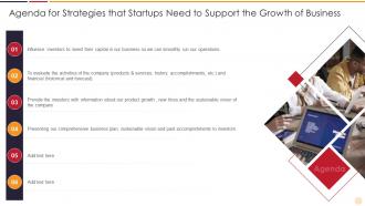 Agenda For Strategies That Startups Need To Support The Growth Of Business