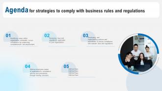Agenda For Strategies To Comply With Business Rules And Regulations Strategy SS V