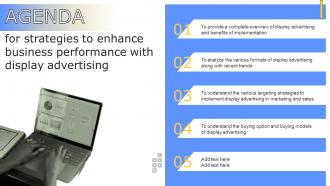 Agenda For Strategies To Enhance Business Performance With Display Advertising MKT SS V