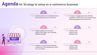Agenda For Strategy To Setup An E Commerce Business Strategy SS