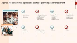Agenda For Streamlined Operations Strategic Planning And Management Strategy SS V