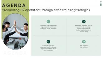 Agenda For Streamlining HR Operations Through Effective Hiring Strategies
