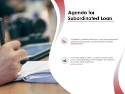 Agenda for subordinated loan business n55 ppt powerpoint presentation gallery