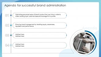 Agenda For Successful Brand Administration Ppt Slides Design Templates