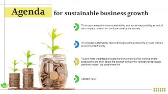 Agenda For Sustainable Business Growth Ppt Guidelines