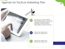 Agenda for tactical marketing plan tactical marketing plan customer retention