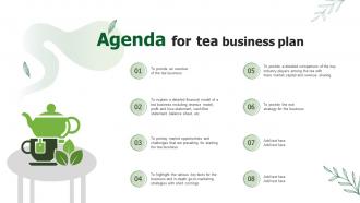 Agenda For Tea Business Plan BP SS