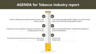 Agenda For Tobacco Industry Report IR SS