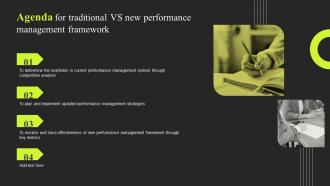 Agenda For Traditional VS New Performance Management Framework