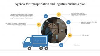 Agenda For Transportation And Logistics Business Plan BP SS