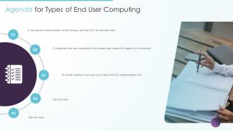 Agenda For Types Of End User Computing Ppt Infographic Template Example