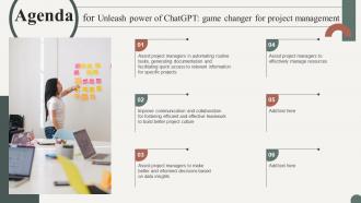 Agenda For Unleash Power Of Chatgpt Game Changer For Project Management ChatGPT SS