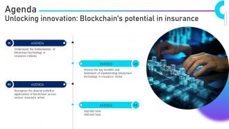 Agenda For Unlocking Innovation Blockchains Potential In Insurance BCT SS V