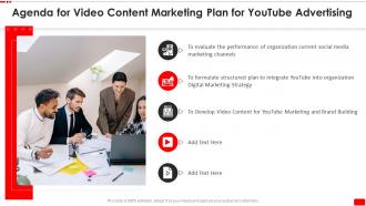 Agenda For Video Content Marketing Plan For Youtube Advertising