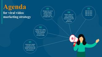 Agenda For Viral Video Marketing Strategy Ppt Infographic Template Background Images