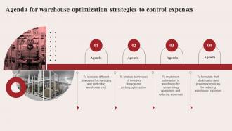 Agenda For Warehouse Optimization Strategies To Control Expenses Ppt Information