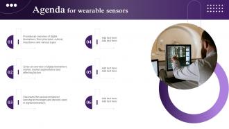 Agenda For Wearable Sensors Ppt Slides Background Images
