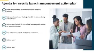 Agenda For Website Launch Announcement Action Plan