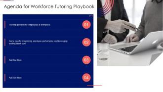 Agenda For Workforce Tutoring Playbook Ppt Template