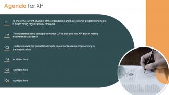 Agenda For XP Ppt Powerpoint Presentation Ideas Design Templates