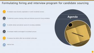 Agenda Formulating Hiring And Interview Program For Candidate Sourcing
