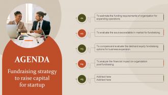 Agenda Fundraising Strategy To Raise Capital For Startup Fundraising Strategy To Raise Capita