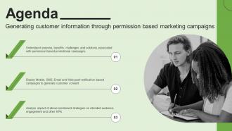 Agenda Generating Customer Information Through Permission Based Marketing Campaigns MKT SS V