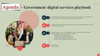 Agenda Government Digital Services Playbook Ppt Icon Background Designs