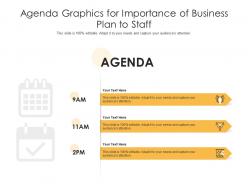 Agenda graphics for importance of business plan to staff infographic template