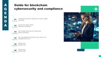 Agenda Guide For Blockchain Cybersecurity And Compliance BCT SS V