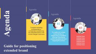 Agenda Guide For Positioning Extended Brand Ppt Diagram Templates