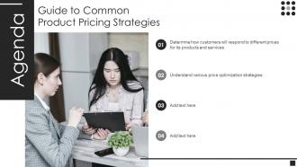 Agenda Guide To Common Product Pricing Strategies Ppt Slides Background Images