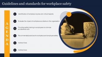 Agenda Guidelines And Standards For Workplace Safety