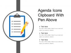 Agenda icons clipboard with pen above