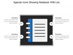 Agenda icons showing notebook with list