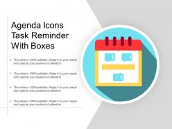 Agenda icons task reminder with boxes