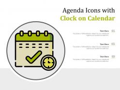 Agenda icons with clock on calendar