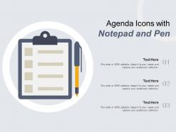 Agenda icons with notepad and pen