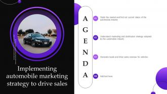 Agenda Implementing Automobile Marketing Strategy To Drive Sales Ppt Ideas Infographic Template