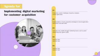 Agenda Implementing Digital Marketing For Customer Acquisition