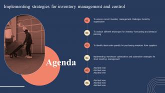 Agenda Implementing Strategies For Inventory Management And Control