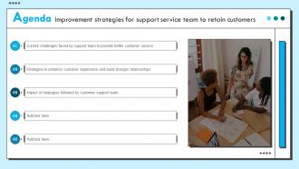 Agenda Improvement Strategies For Support Service Team To Retain Customers