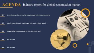 Agenda Industry Report For Global Construction Market Ppt Slides Background Images