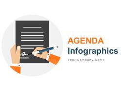 Agenda infographics contains list of business items powerpoint presentation slides